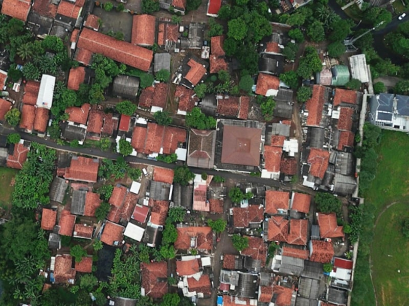 Aerial view of community